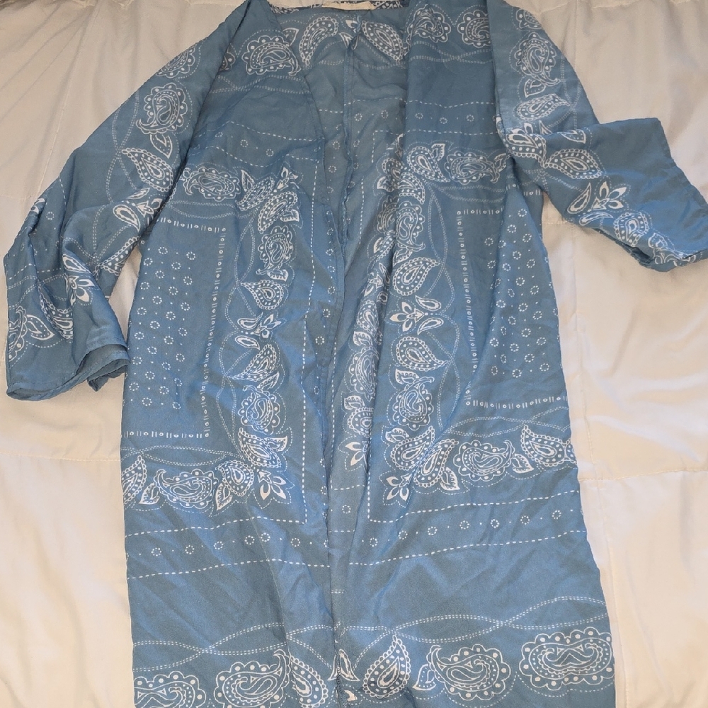 Blue Bandana Print Swimsuit Cover
